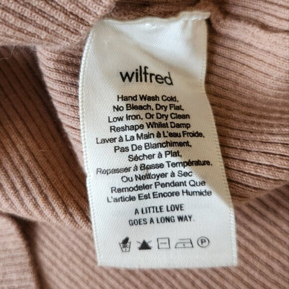 Aritzia Wilfred Croquid Off The Shoulder Merino Wool Blend Sweater Sz XS-M - Picture 6 of 12